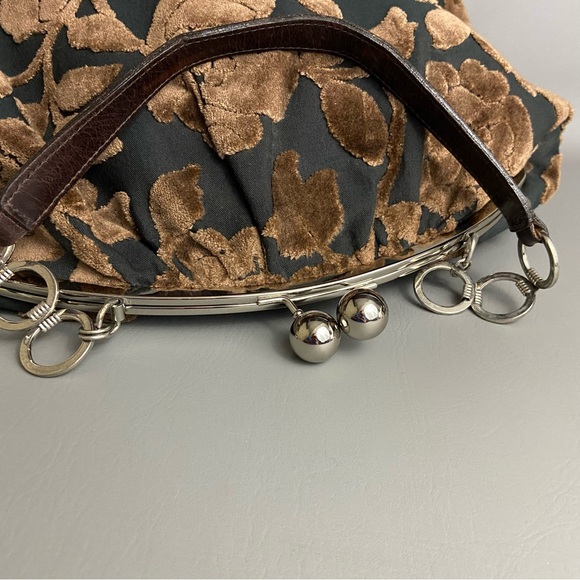 Glenda Gies Kiss Lock Shoulder Bag Chenille Satchel EUC - Picture 5 of 9